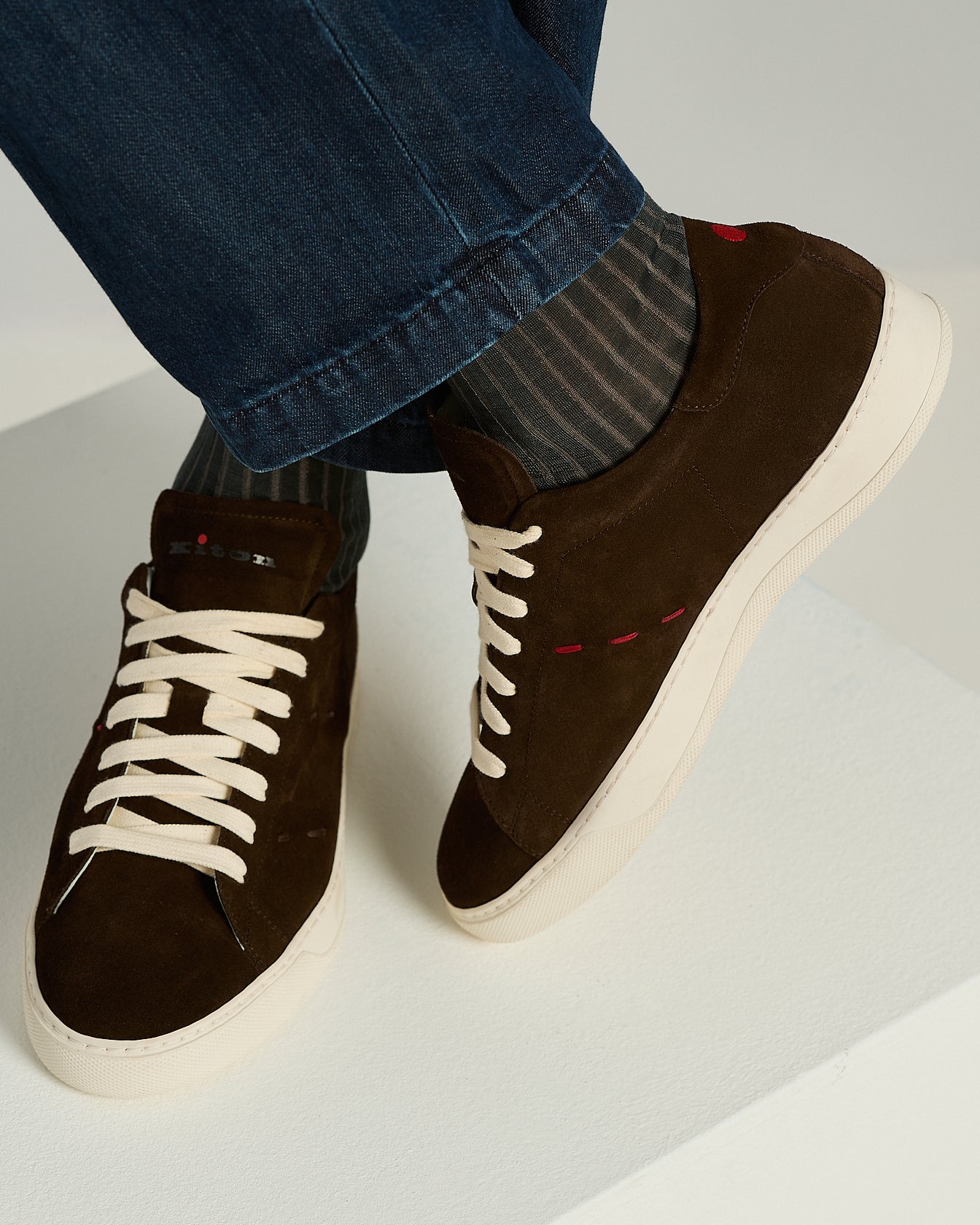 Kiton Sneakers Halbschuh Wildleder Braun Gr. 43