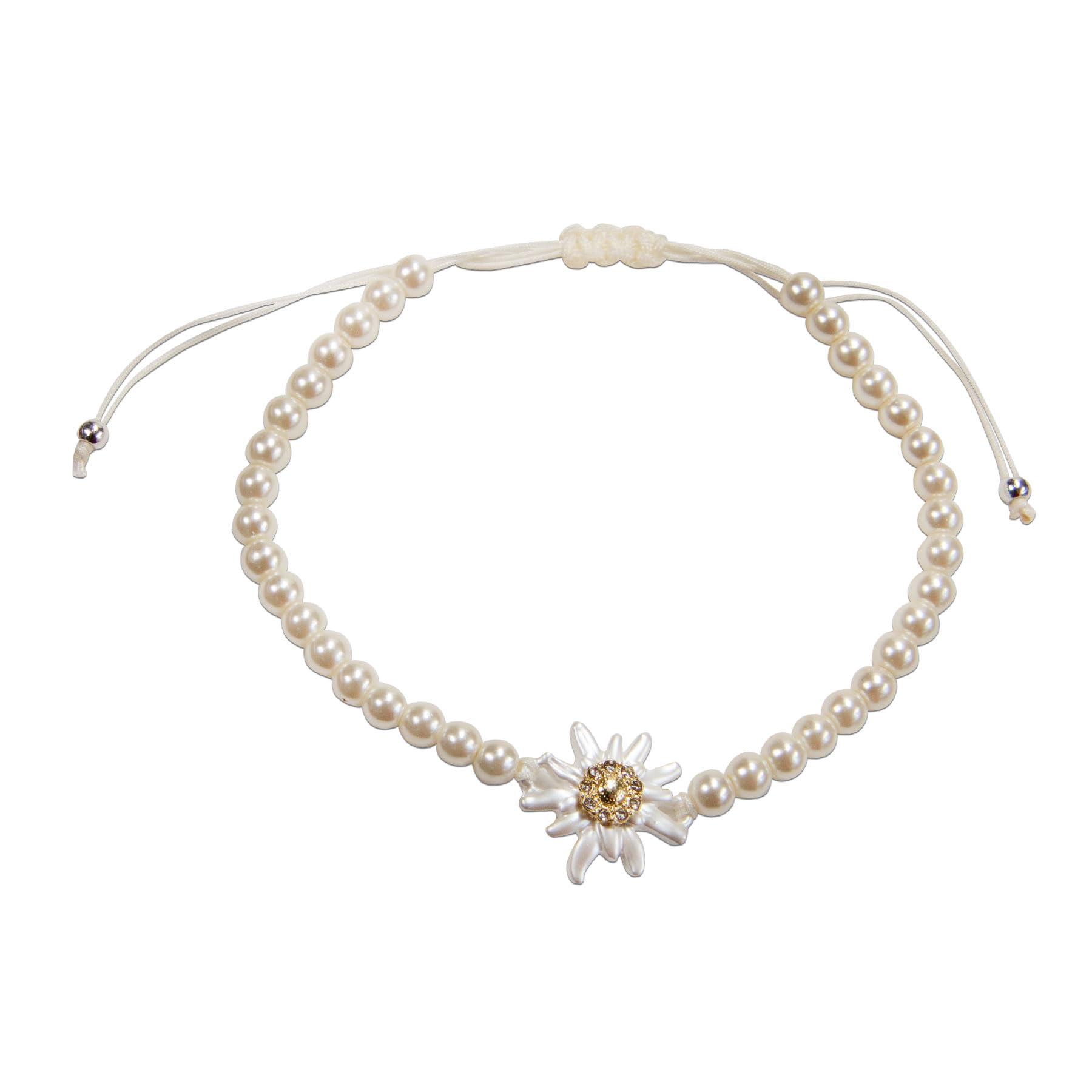 Alpenflüstern DAHEIM Greta DAB085 Perlenarmband Edelweiss creme