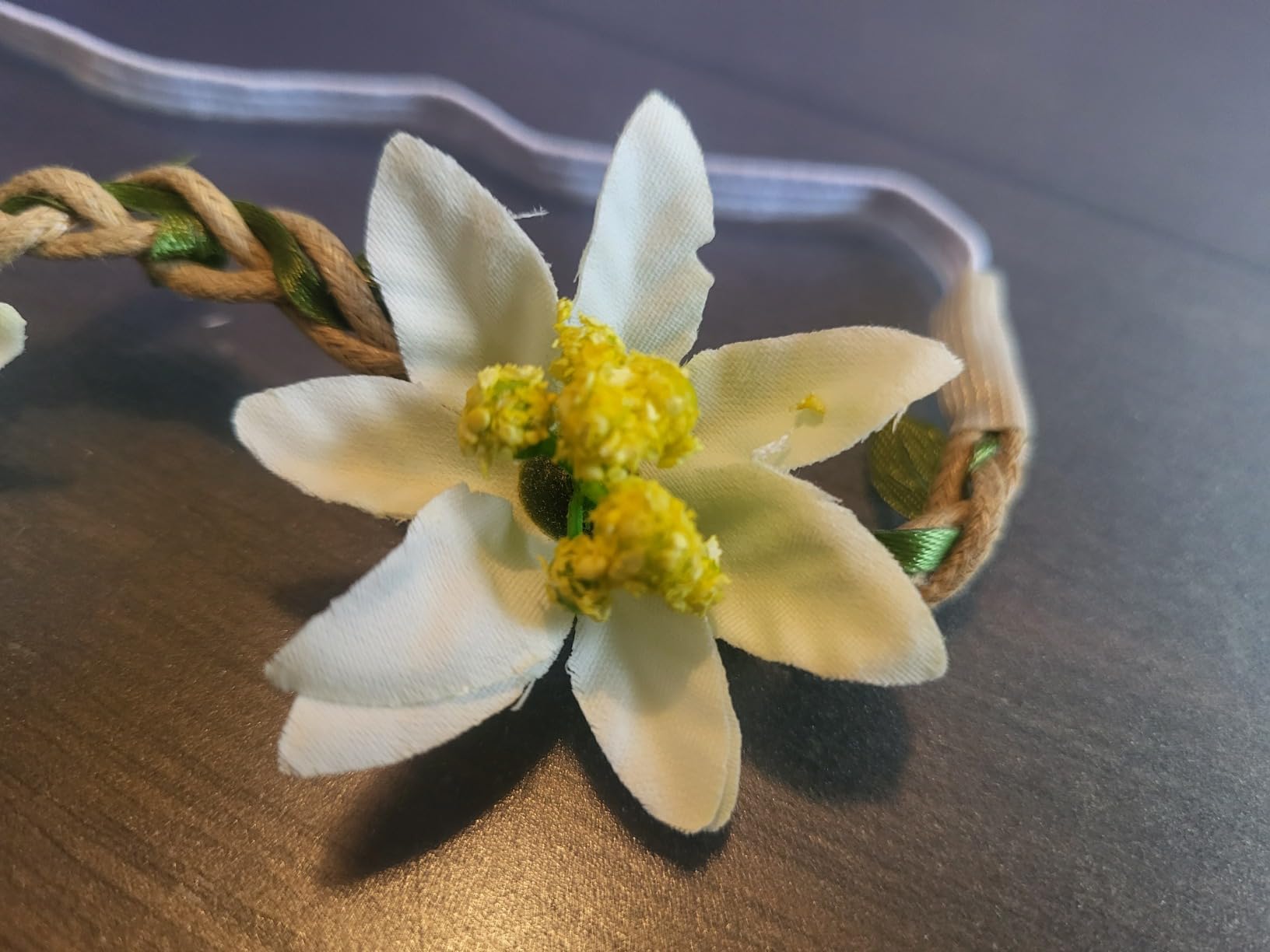 Alpenflüstern DAHEIM ADV102 Haarband creme-weiß Edelweiß-Blüten