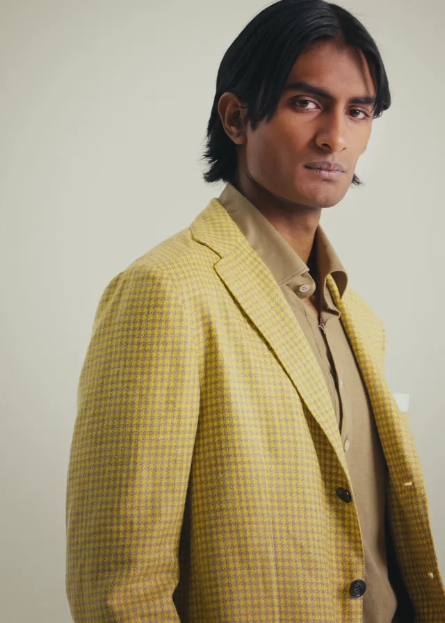 Kiton Blazer Pied de Poule Kaschmir-Mix Herren Sakko