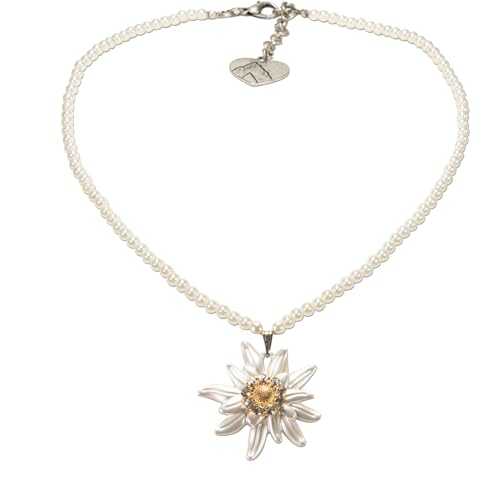 Alpenflüstern DAHEIM Greta groß SET052 Trachtenset creme-weiß Perlen