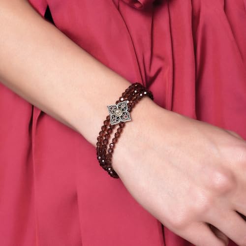 Alpenflüstern DAHEIM Louise DAB086 Perlenarmband beere 3-reihig