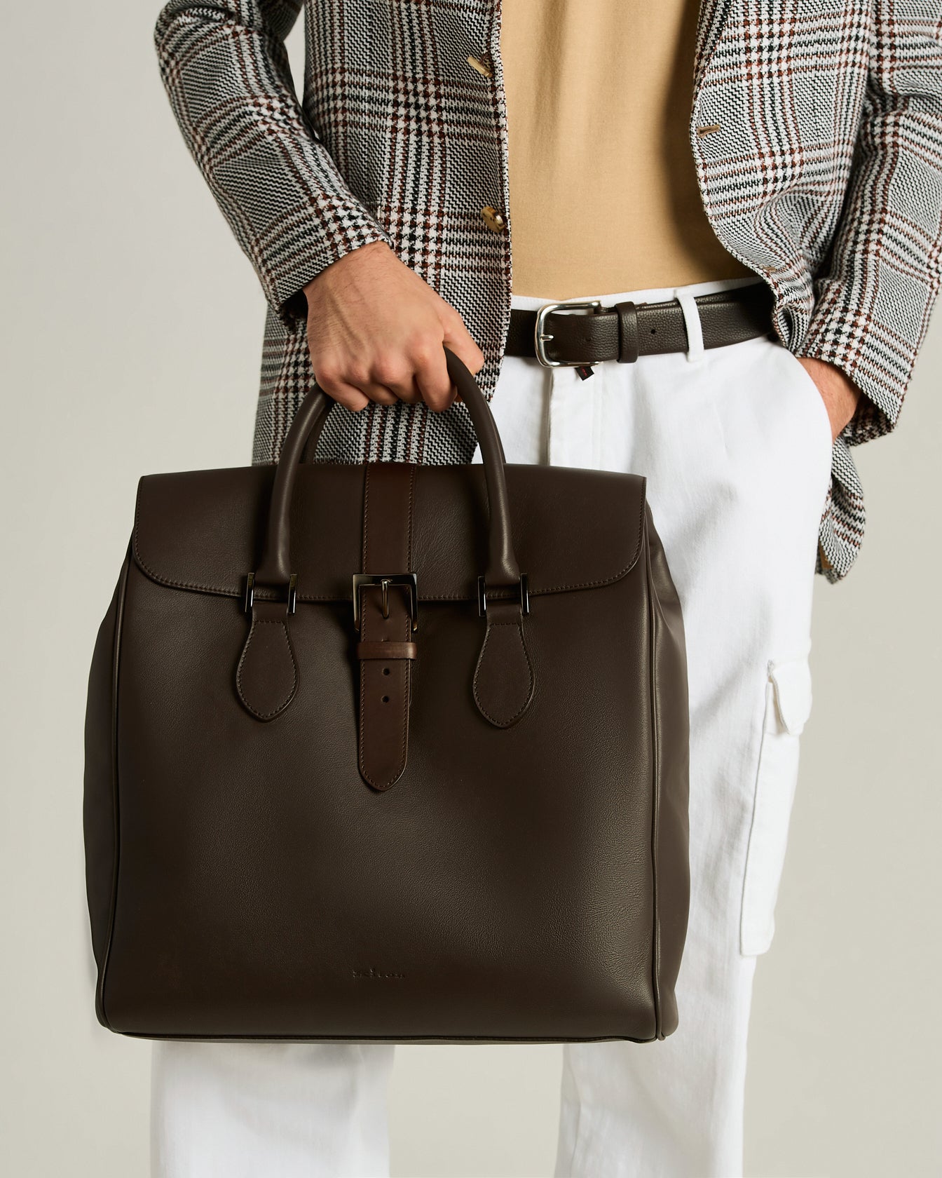 Kiton Shopping Bag Kalbsleder dunkelbraun TU