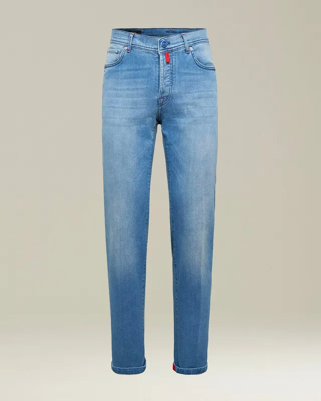 Kiton Indigo Denim Five-Pocket Jeans Slim Fit Gr. 33