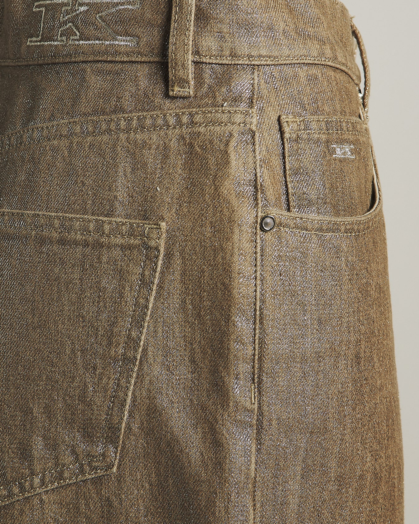Kiton Jeans Laminierte Denim Beige Gr 40 Festkleidung