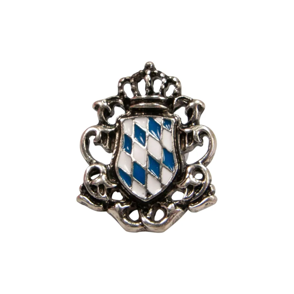 Alpenflüstern DAHEIM API140 Anstecker blau-weiß Wappen