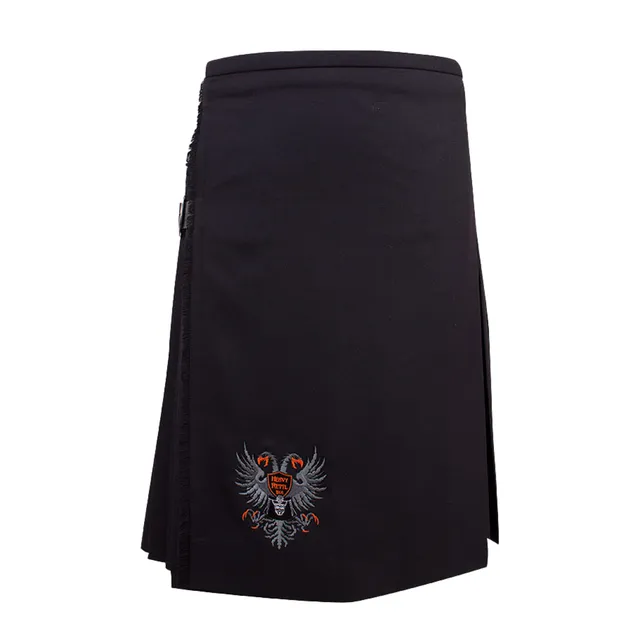 Rettl Schwarzberg Kilt Herren Schwarz 33-42 Inch Maß