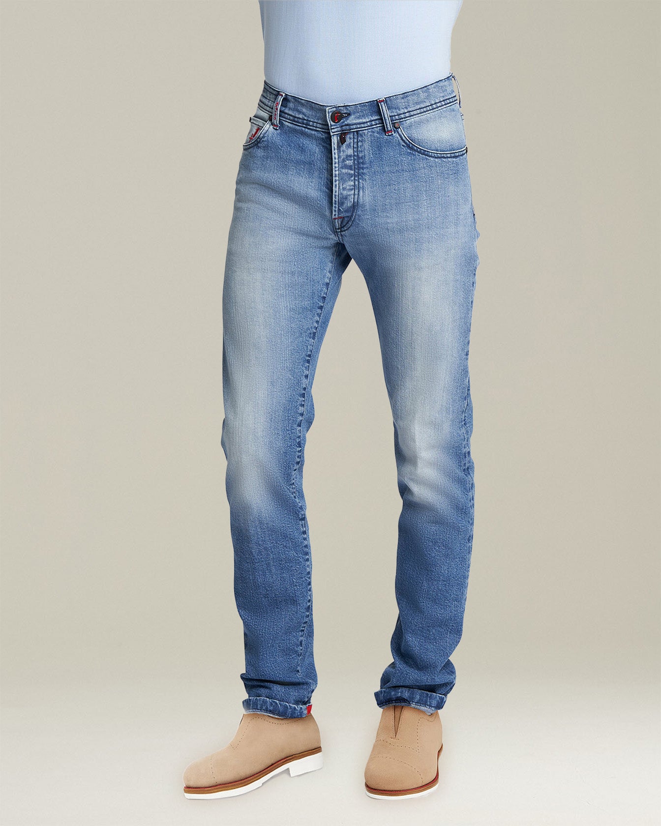Kiton Slim Five-Pocket Jeans Blau Baumwolle Gr. 50