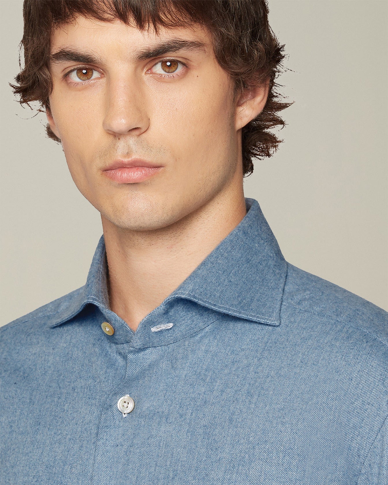 Kiton Shirts Hemd Flanell Baumwolle 40