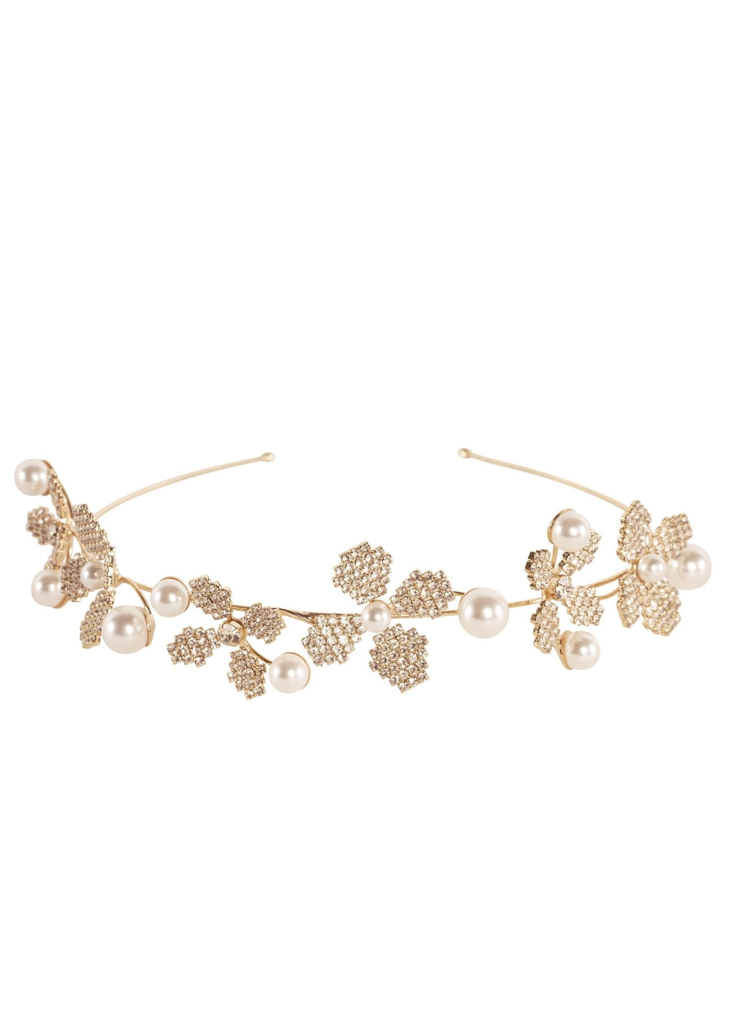 Elizabeth Bower June Pearl Crystal Haarband Rhodium 203 mm
