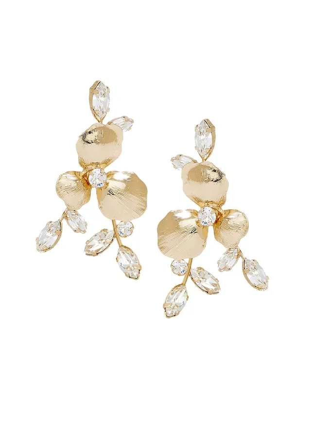 Elizabeth Bower Orchid Crystalla Ohrstecker Gold Stecker Kristall
