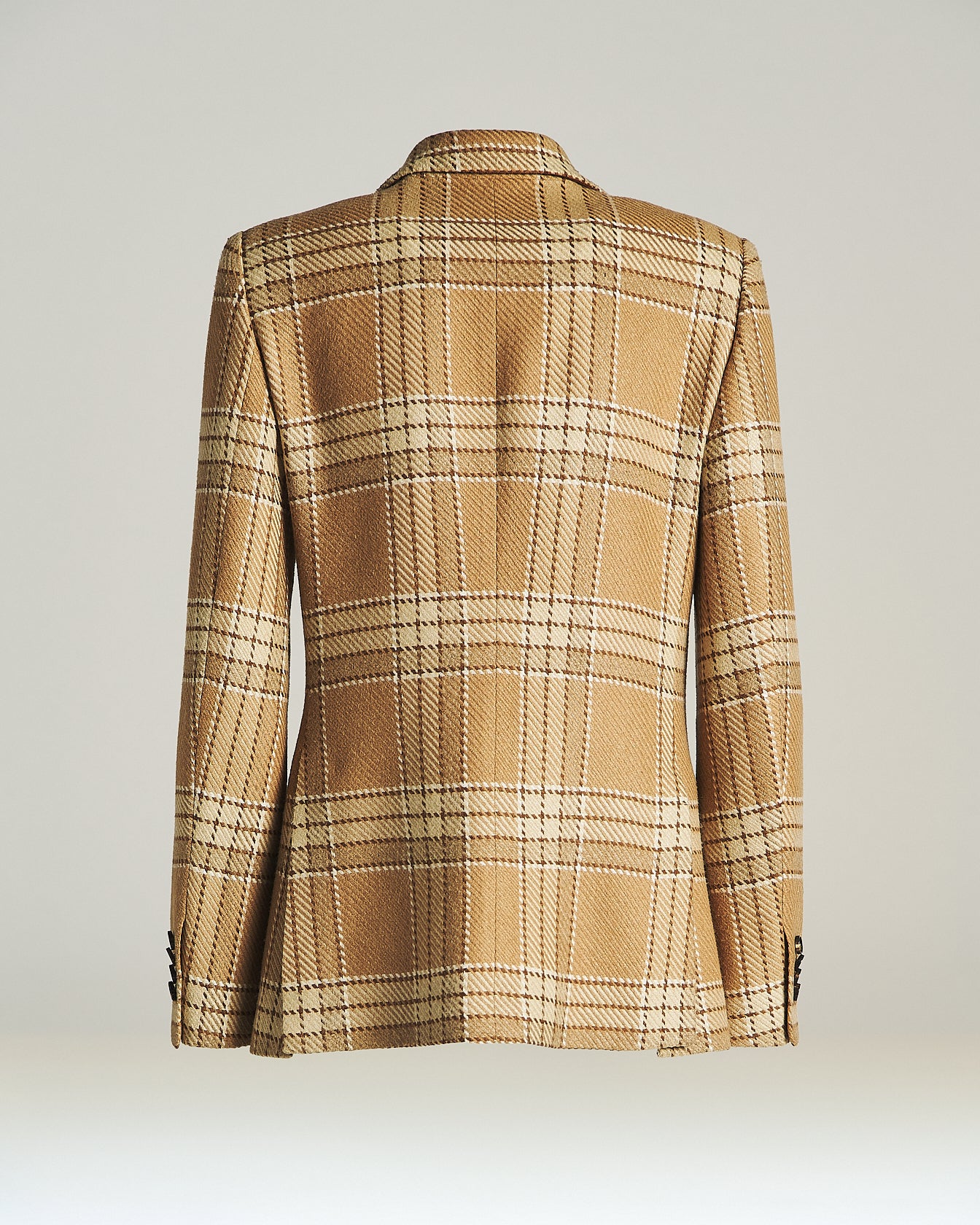 Kiton Jackets Sakko Beige Karo Seide Kaschmir Damen
