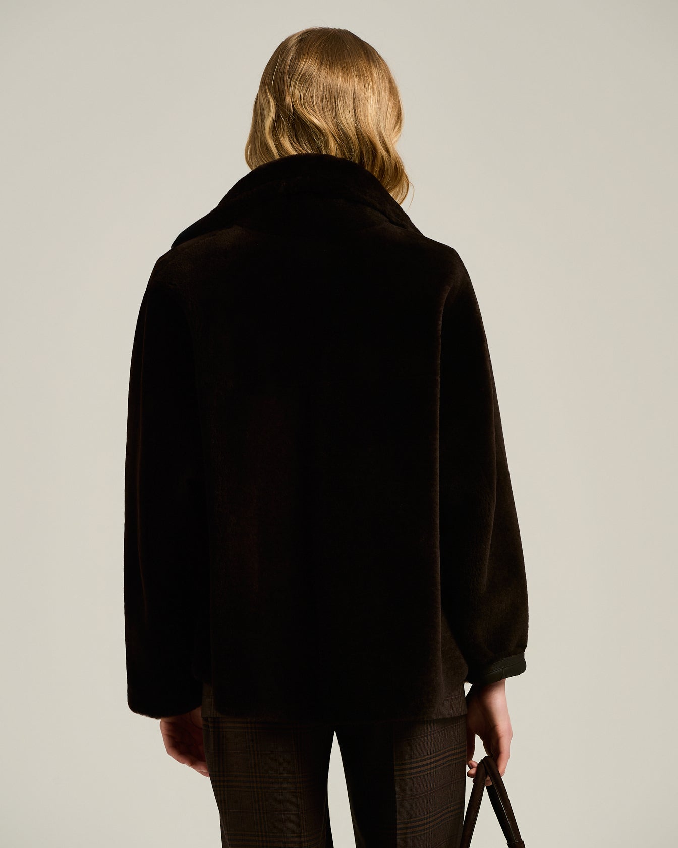 Kiton Outerwear Shearling Kurzjacke Wendejacke Braun
