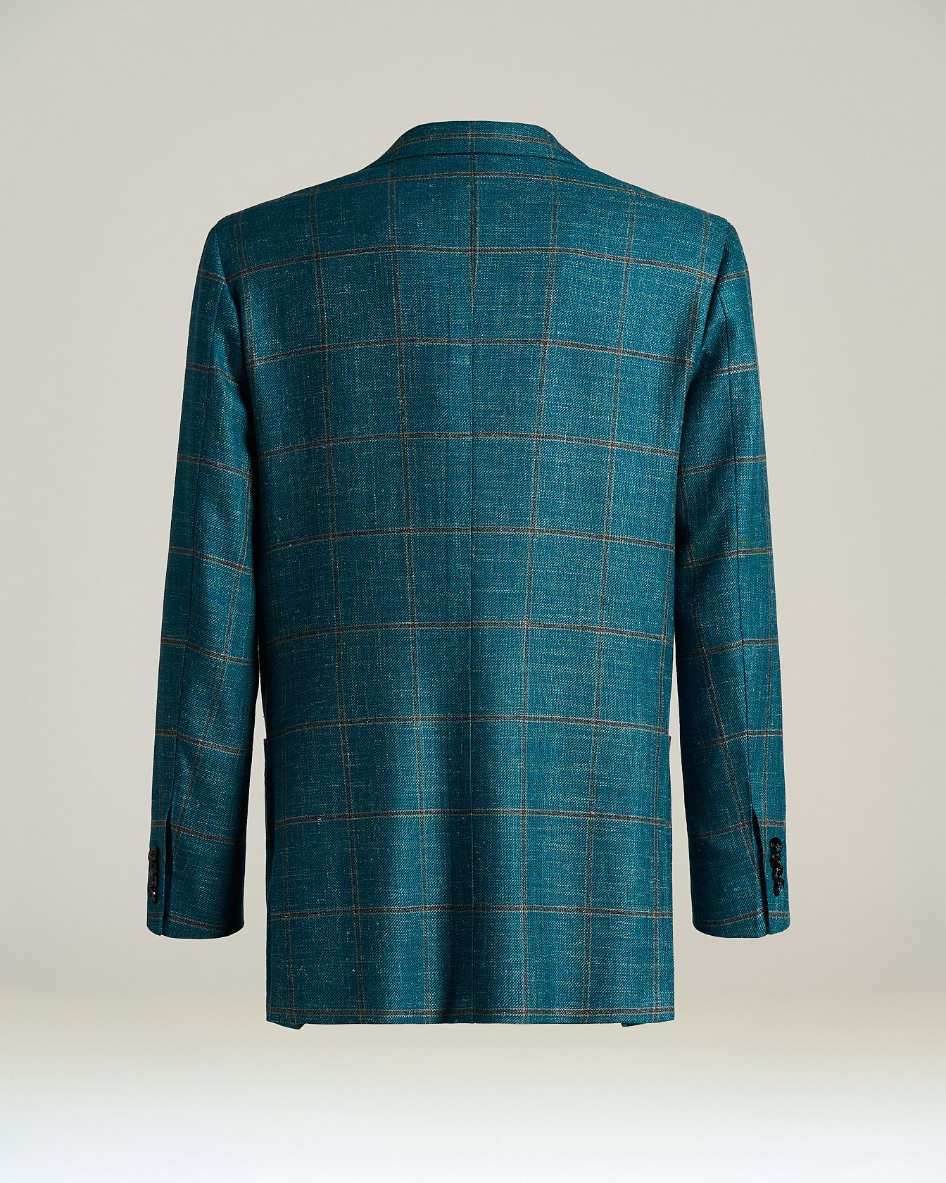 Kiton Green Checked Sakko Kaschmir Wolle Seide Leinen kariert