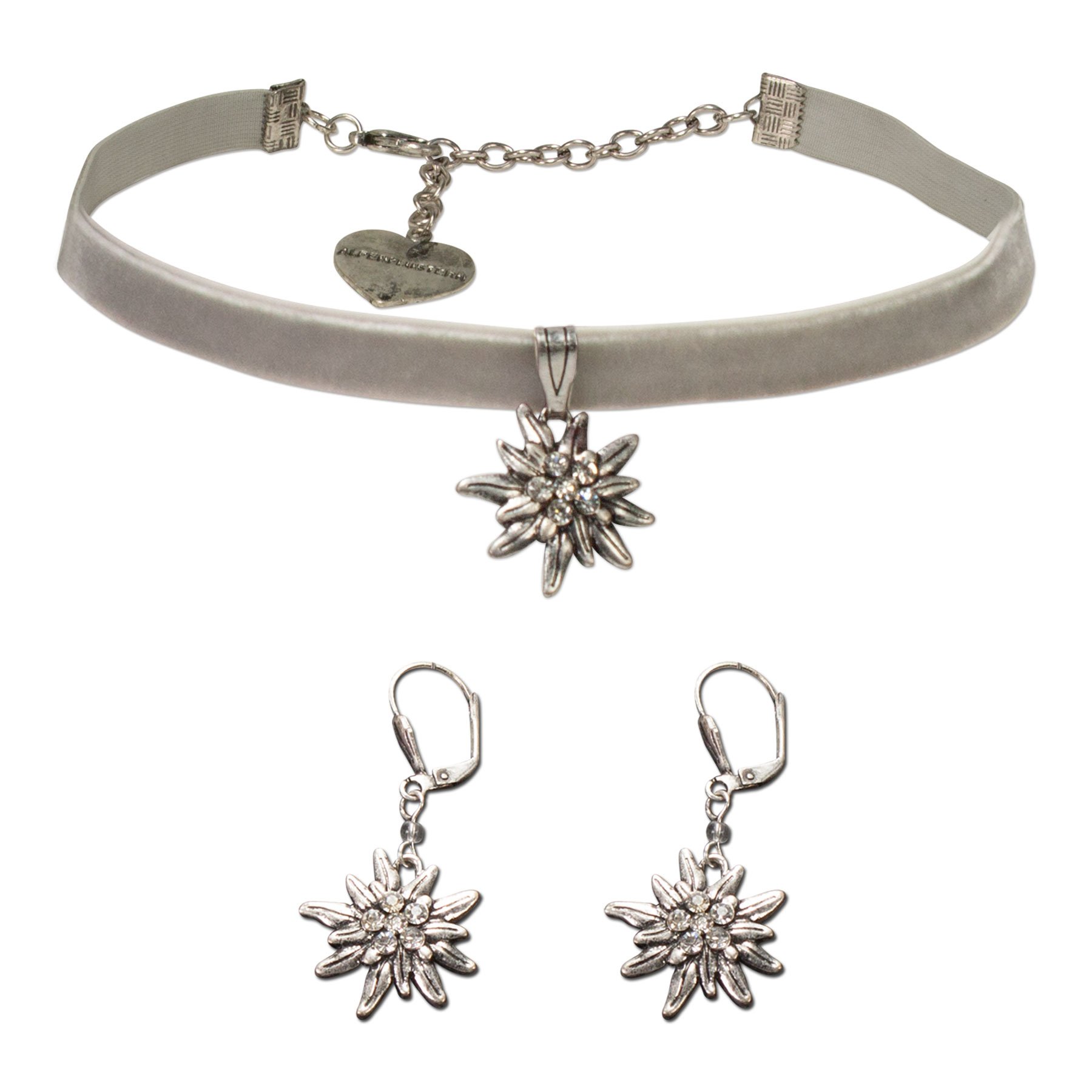 Alpenflüstern DAHEIM SET015 Schmuck-Set schwarz Samt-Kropfband
