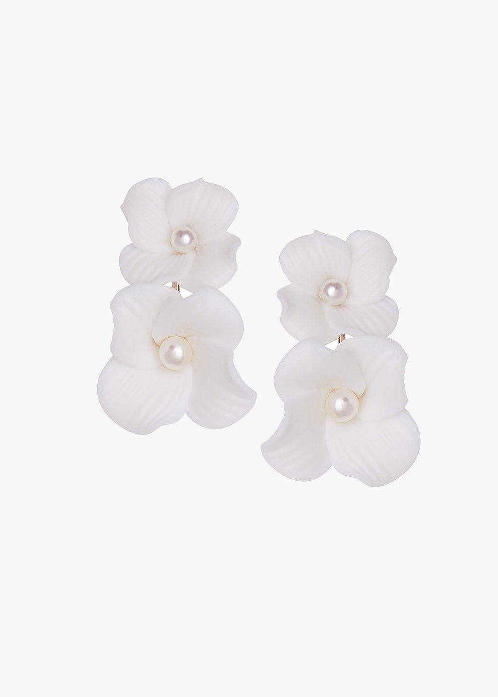 Elizabeth Bower Weiss Dublet Ohrstecker Gold Porzellan