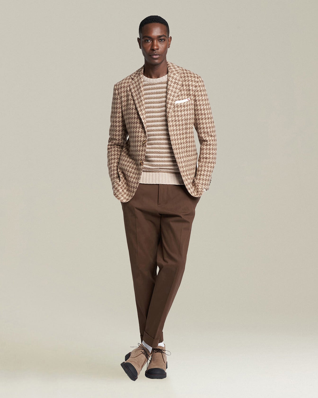 Kiton Trousers Baumwollhose braun Kordelzug Jogger
