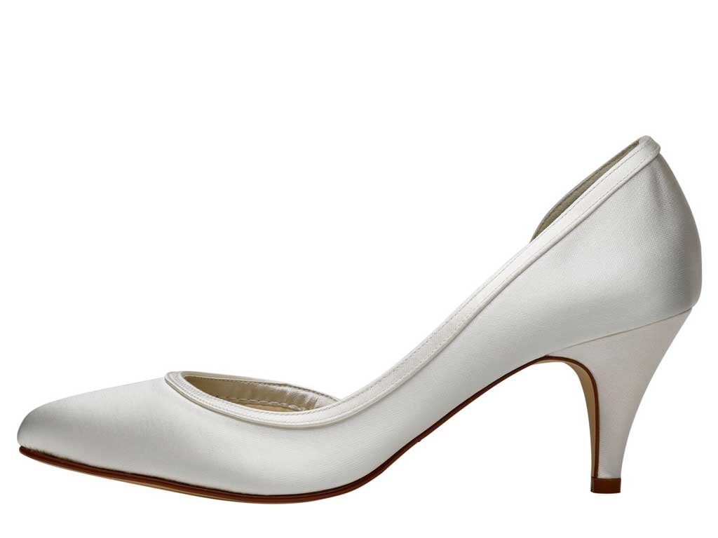Rainbow Club Timeless Abbie Pumps Elfenbein Satin niedriger Absatz