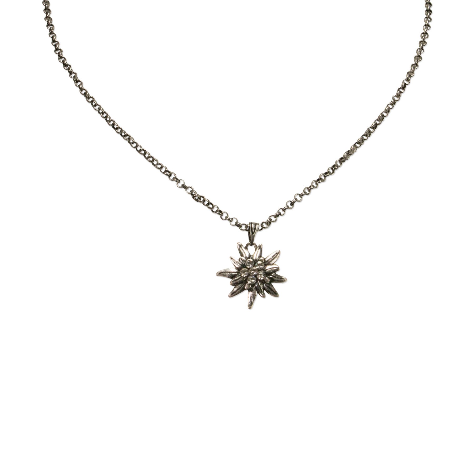 Alpenflüstern DAHEIM Trachtenkette Edelweiß antik-silber