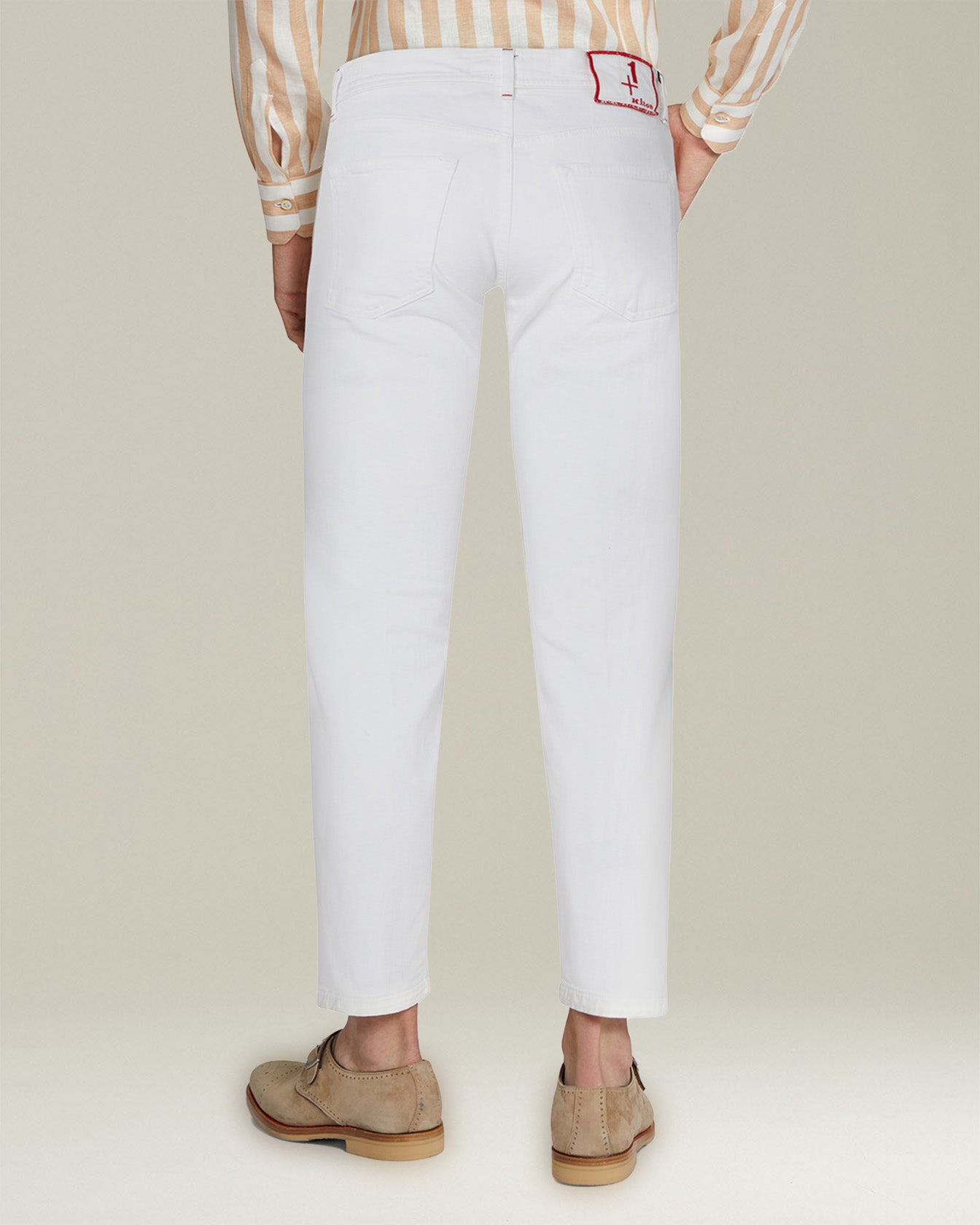 Kiton 5-Pocket Jeans Weiß Slim Baumwoll-Denim Gr. 50