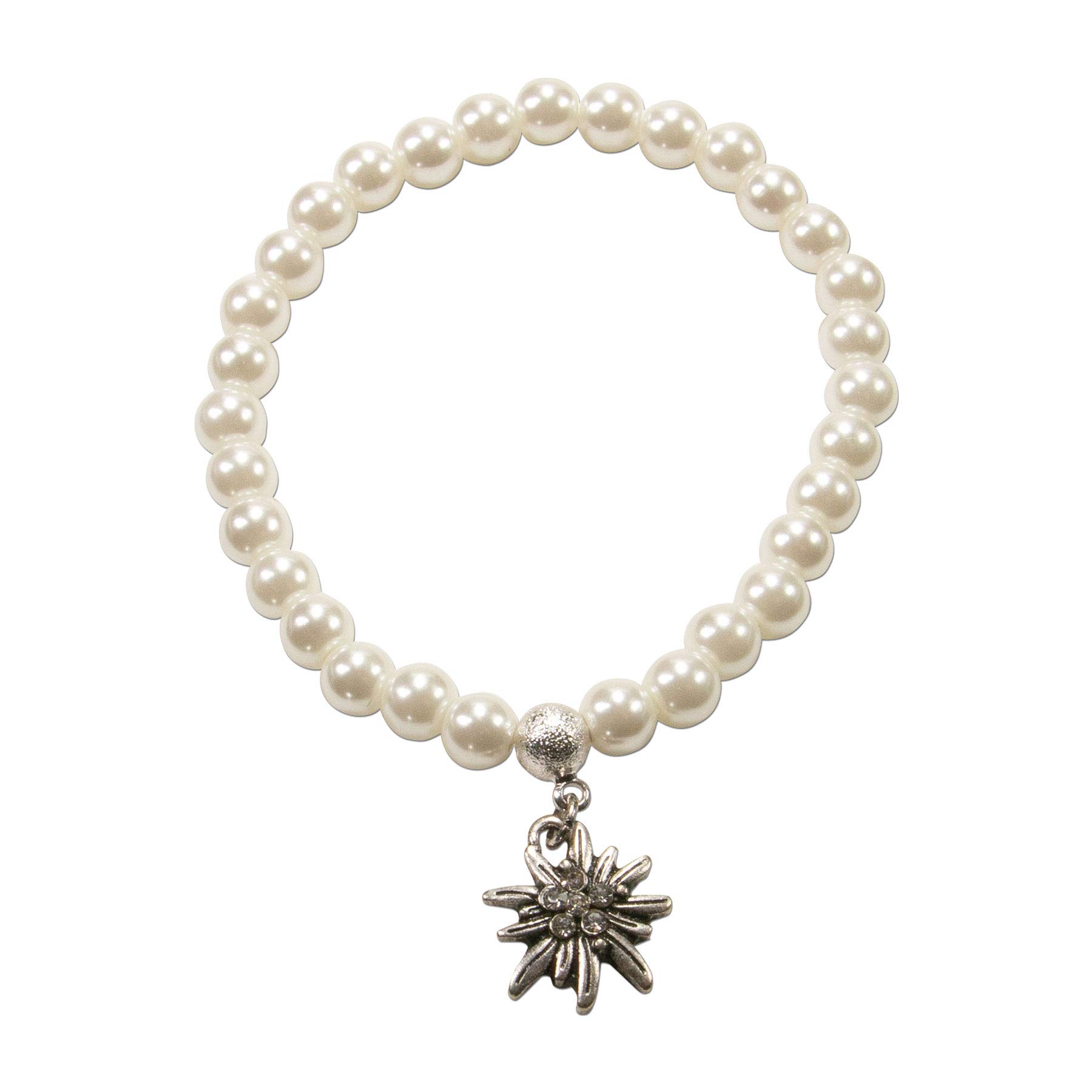 Alpenflüstern DAHEIM SET038 Trachtenset Perlen Strass-Edelweiss