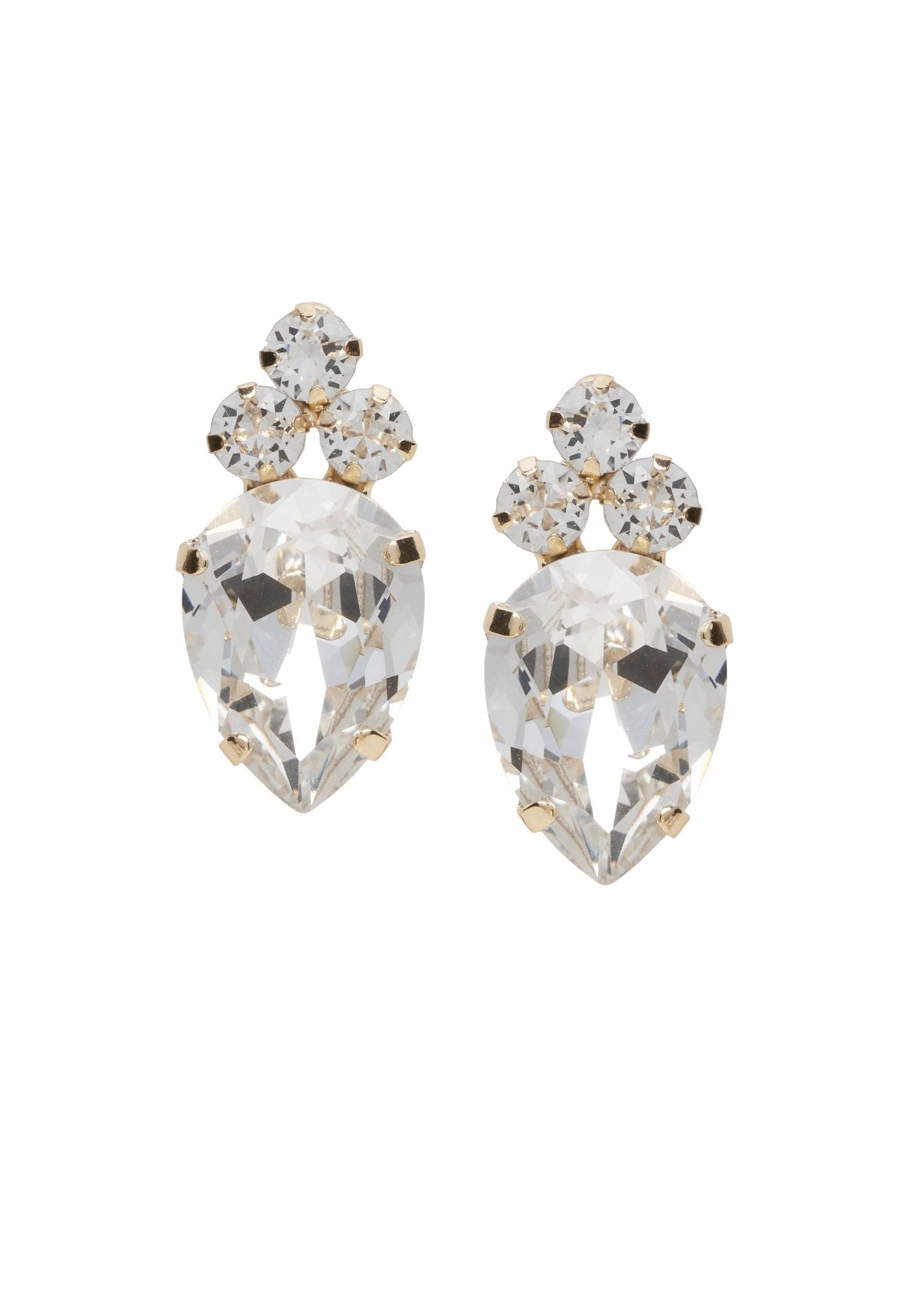 Elizabeth Bower Classic Triplet Braut Ohrstecker Gold