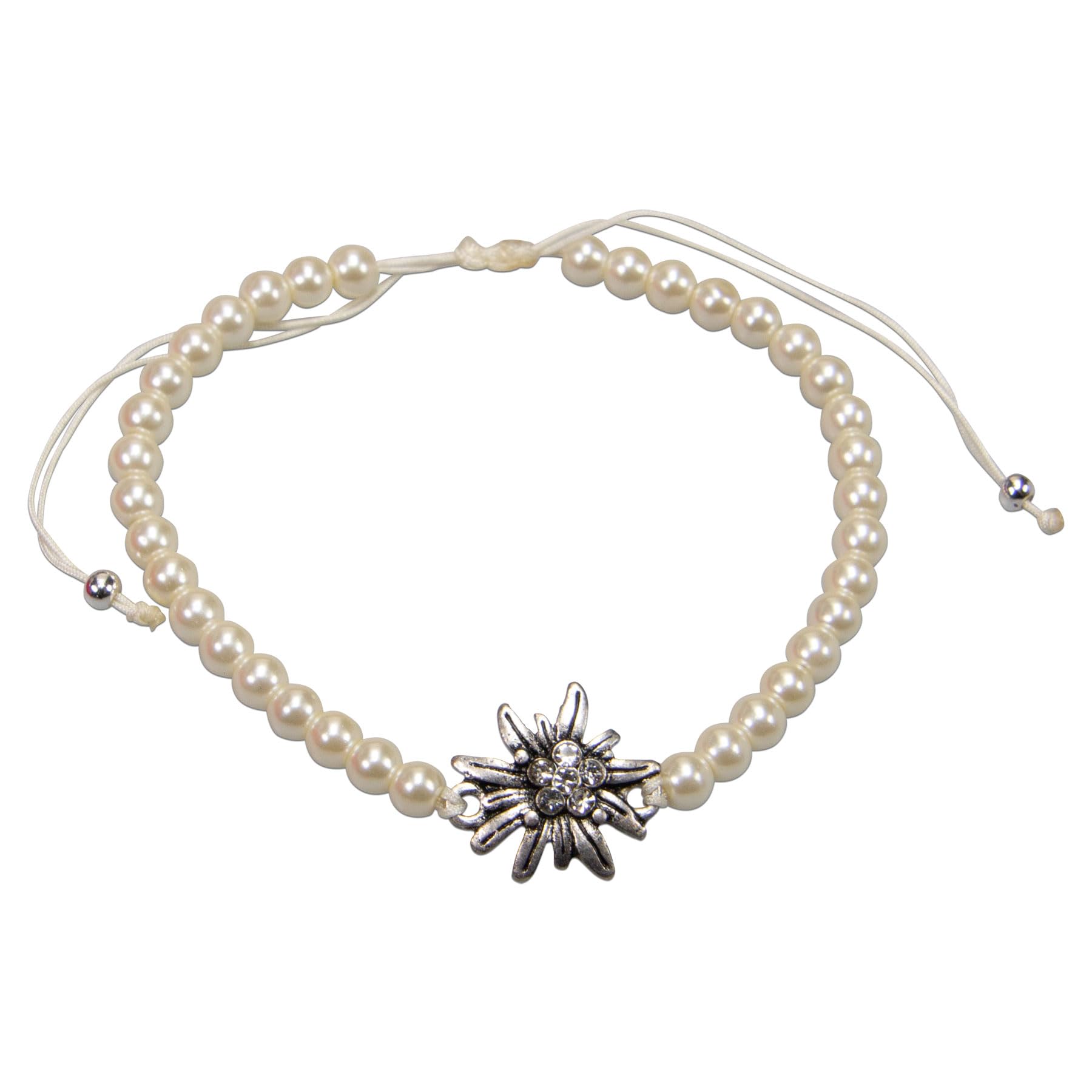 Alpenflüstern DAHEIM DAB088 Perlen-Armband Edelweiß creme-weiß
