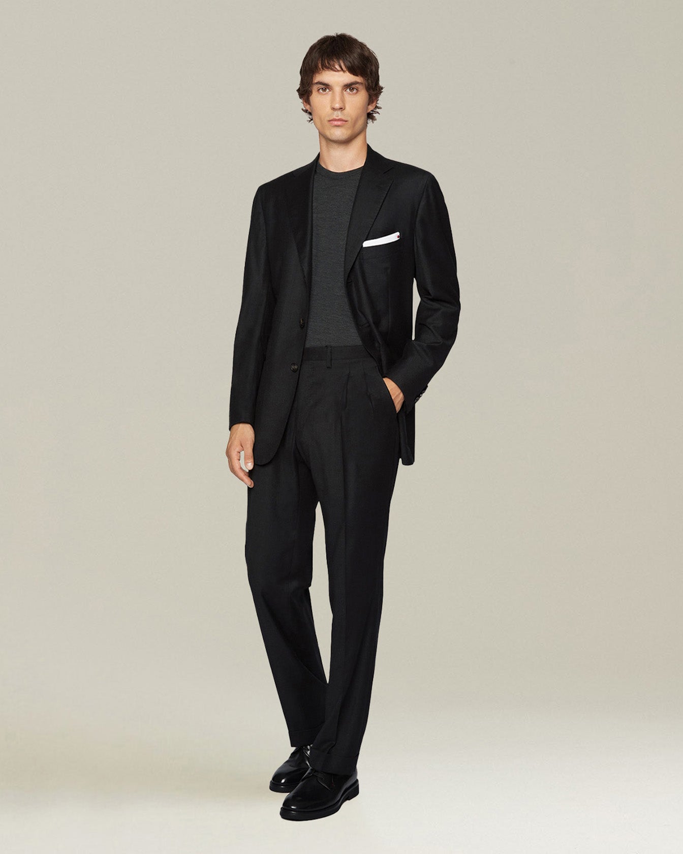 Kiton Suits Monochrome Wool Anzug 52 Wolle Einfarbig