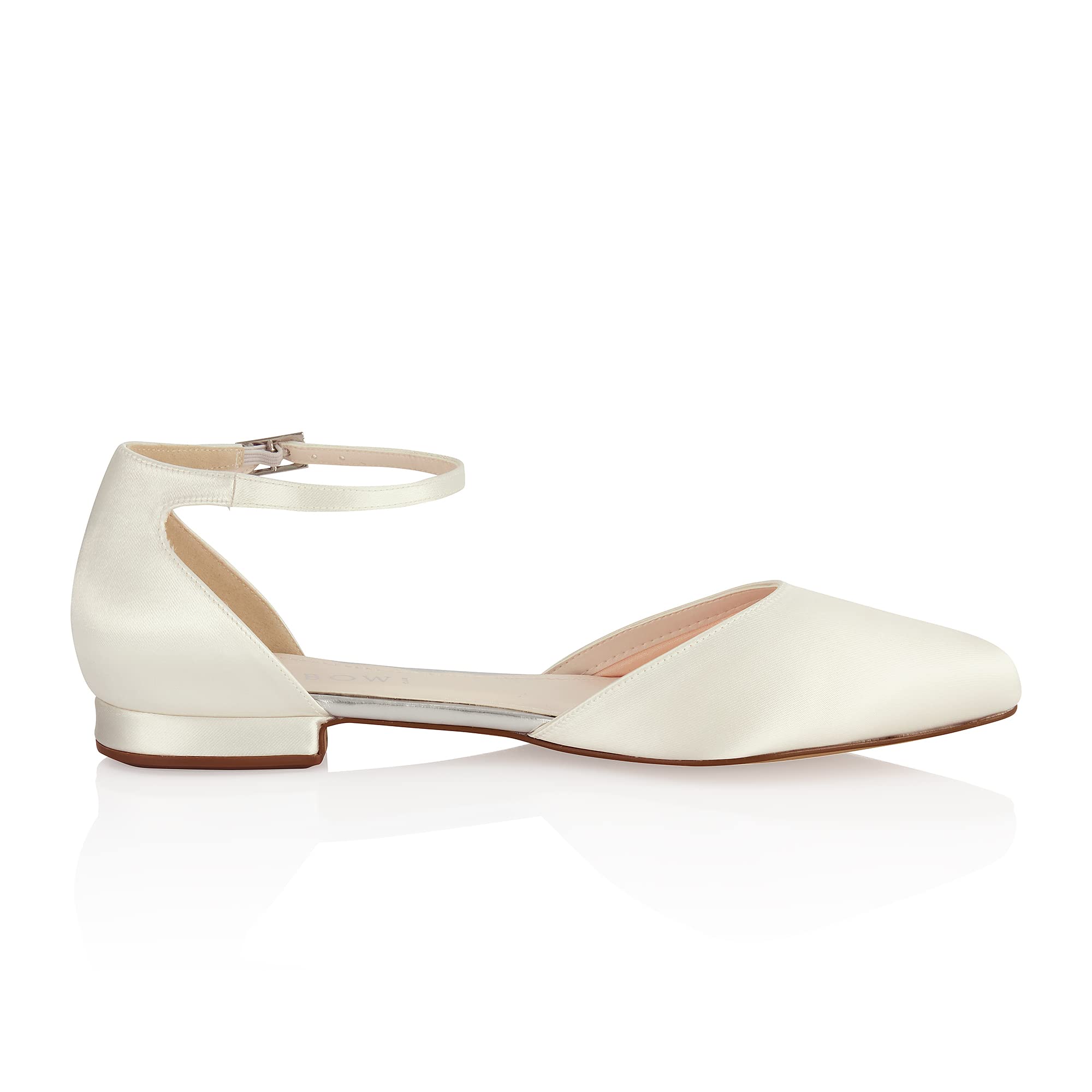 Rainbow Club Khloe Ivory Satin Brautschuhe flach Gr. 41