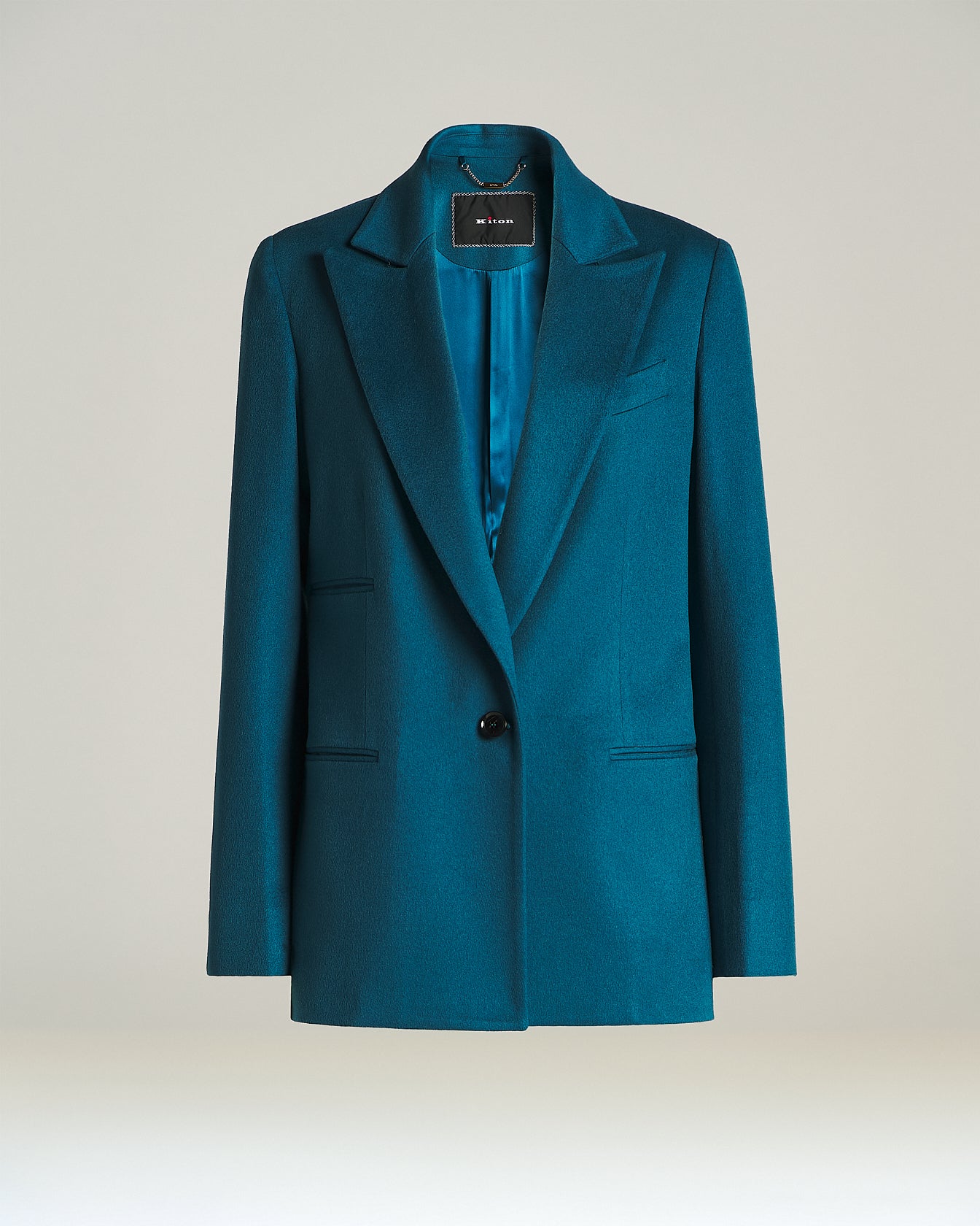 Kiton Jackets Blazer Kaschmir Blau Einreihig Größe 46