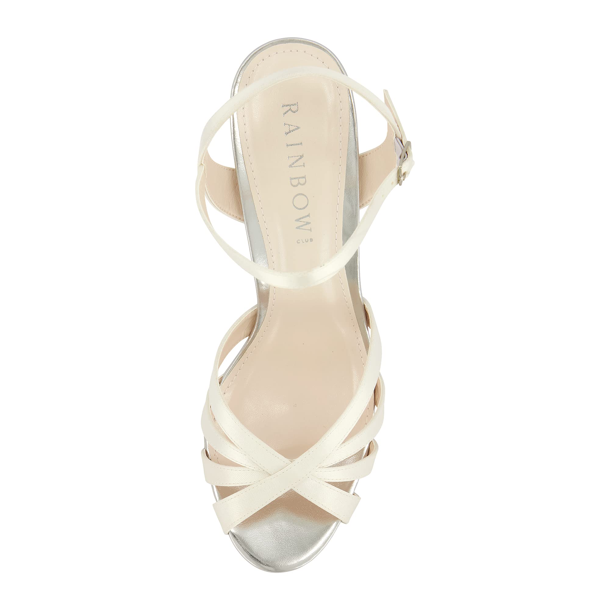 Rainbow Club Timeless Byoux Sandalette Ivory Satin 8,5 cm