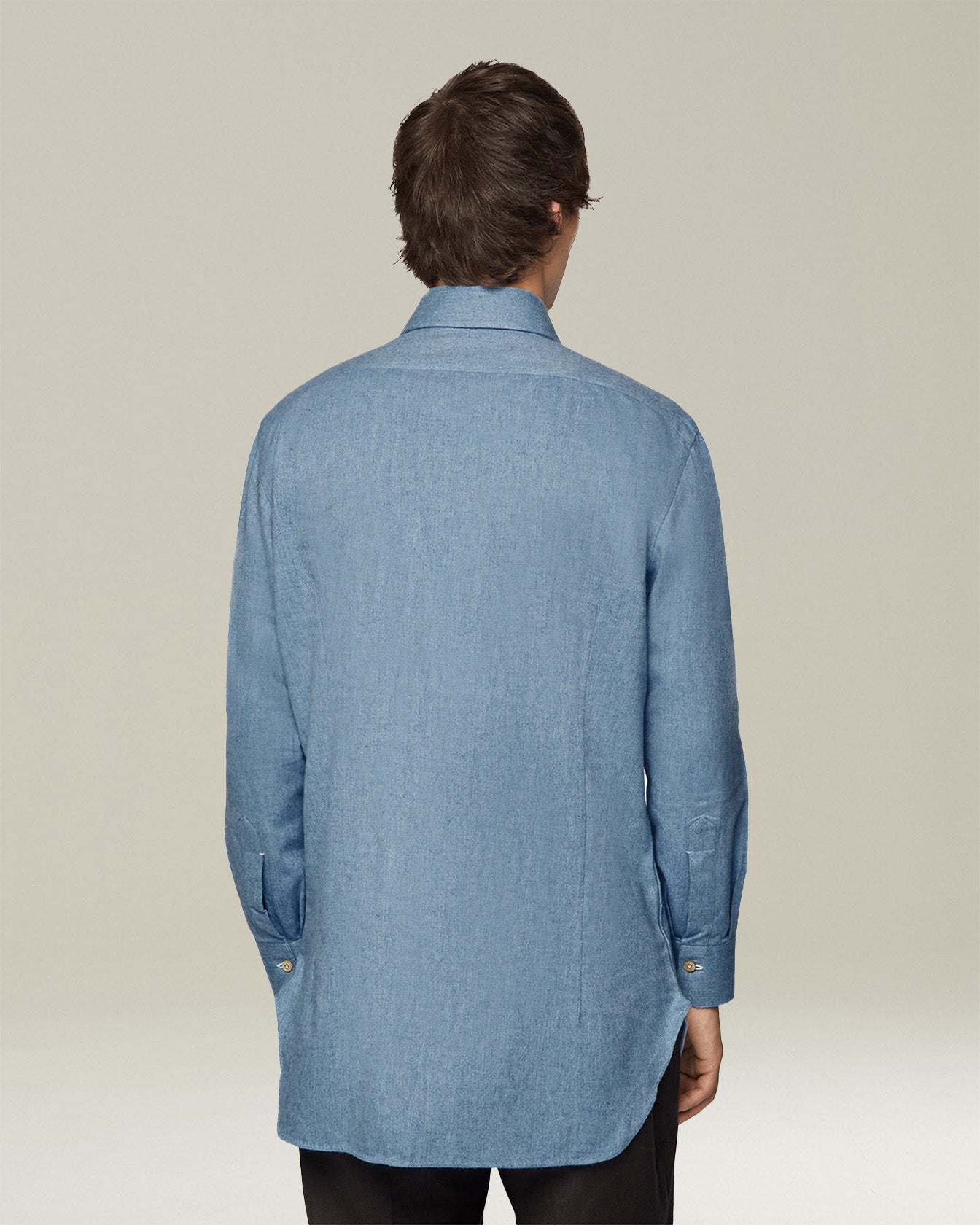 Kiton Shirts Hemd Flanell Baumwolle 40