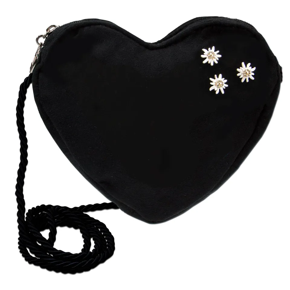 Alpenflüstern DAHEIM DTA102 Herztasche schwarz Greta Mini