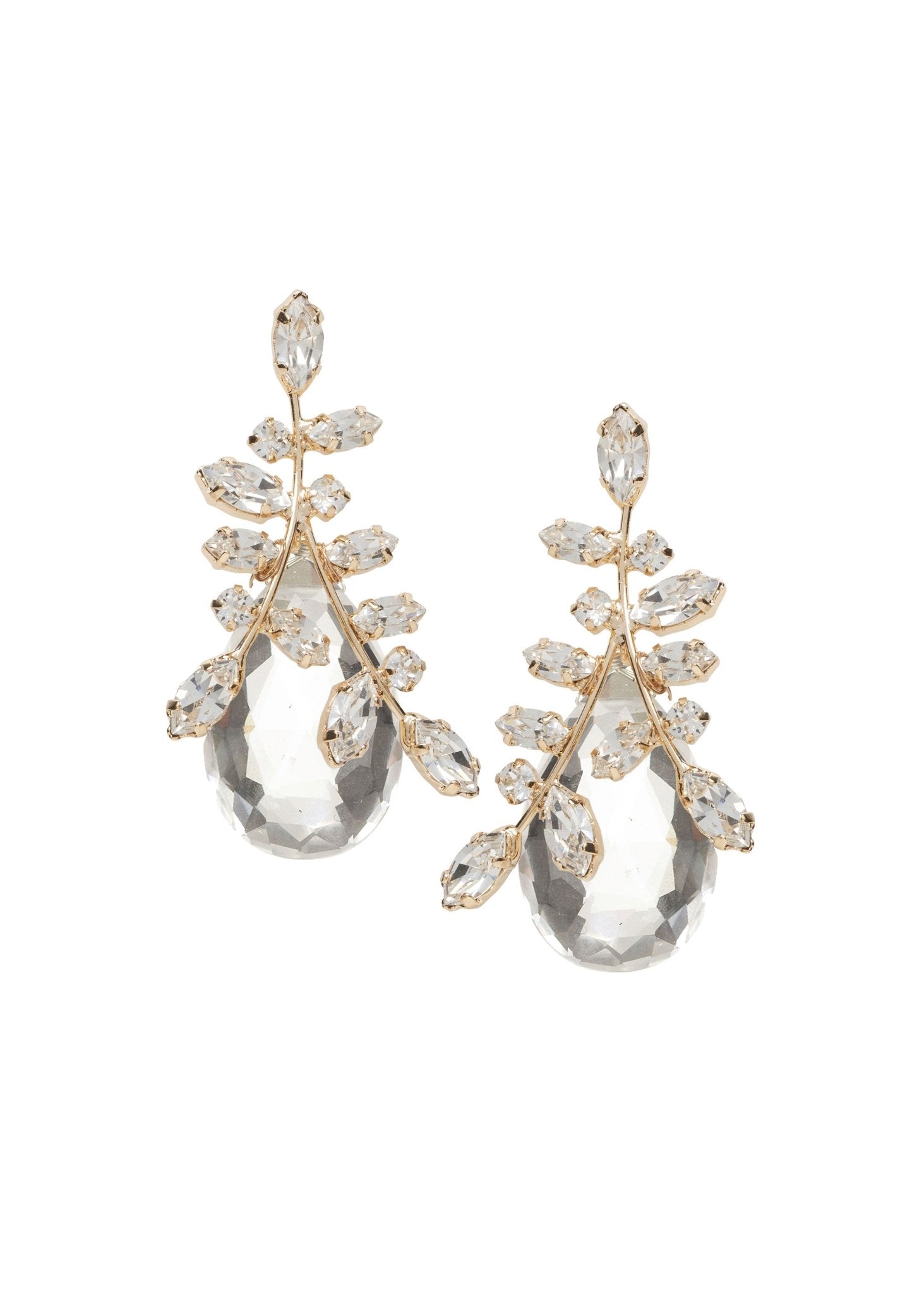 Elizabeth Bower Crystalla Dew Drop Hängeohrringe Rhodium