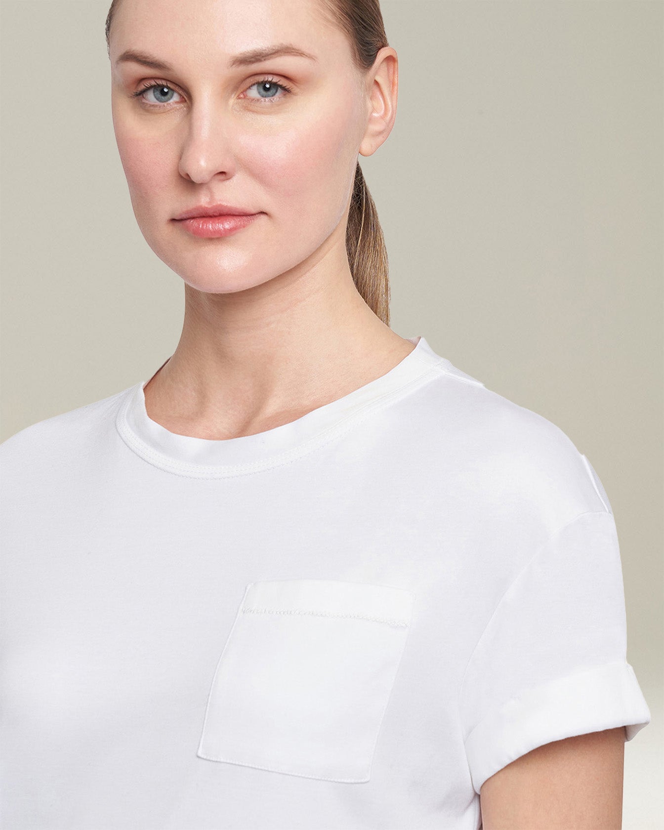 Kiton Shirt Cotton T-Shirt Baumwolle weiß Tasche