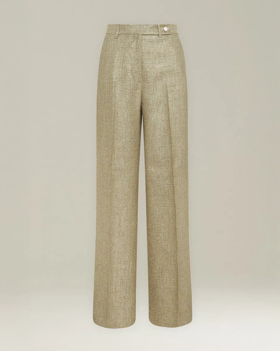 Kiton Trousers Viskosehose mit Lamé-Effekt schwarz