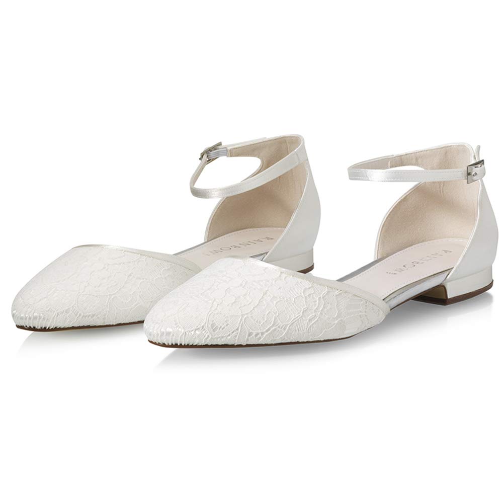 Rainbow Club Embellished Fizz Pumps Ivory Satin Spitze