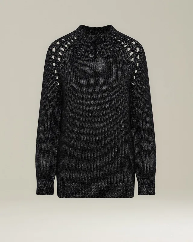 Kiton Knitwear Cashmere Pullover Gr.42 Lochmuster Seide