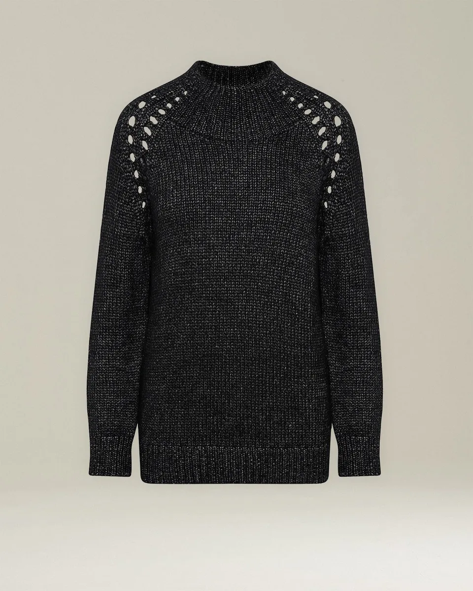 Kiton Knitwear Cashmere Pullover Gr.42 Lochmuster Seide