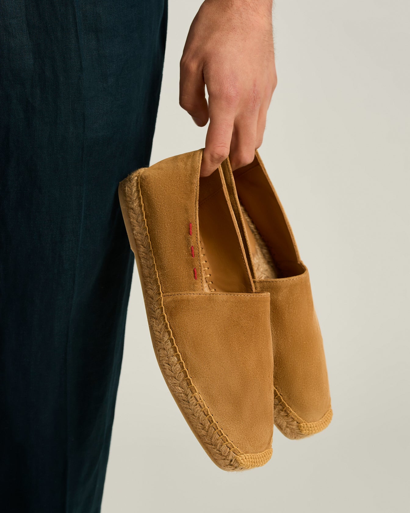 Kiton Shoes Espadrilles Cognac Wildleder Slip-On
