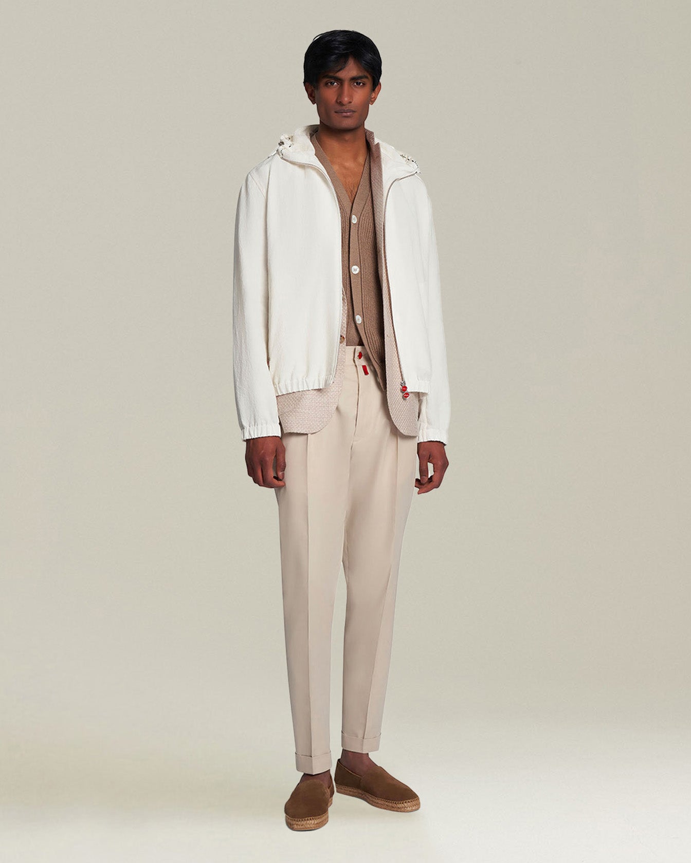 Kiton Pantalone Cotone Jogger Hose Beige Baumwolle
