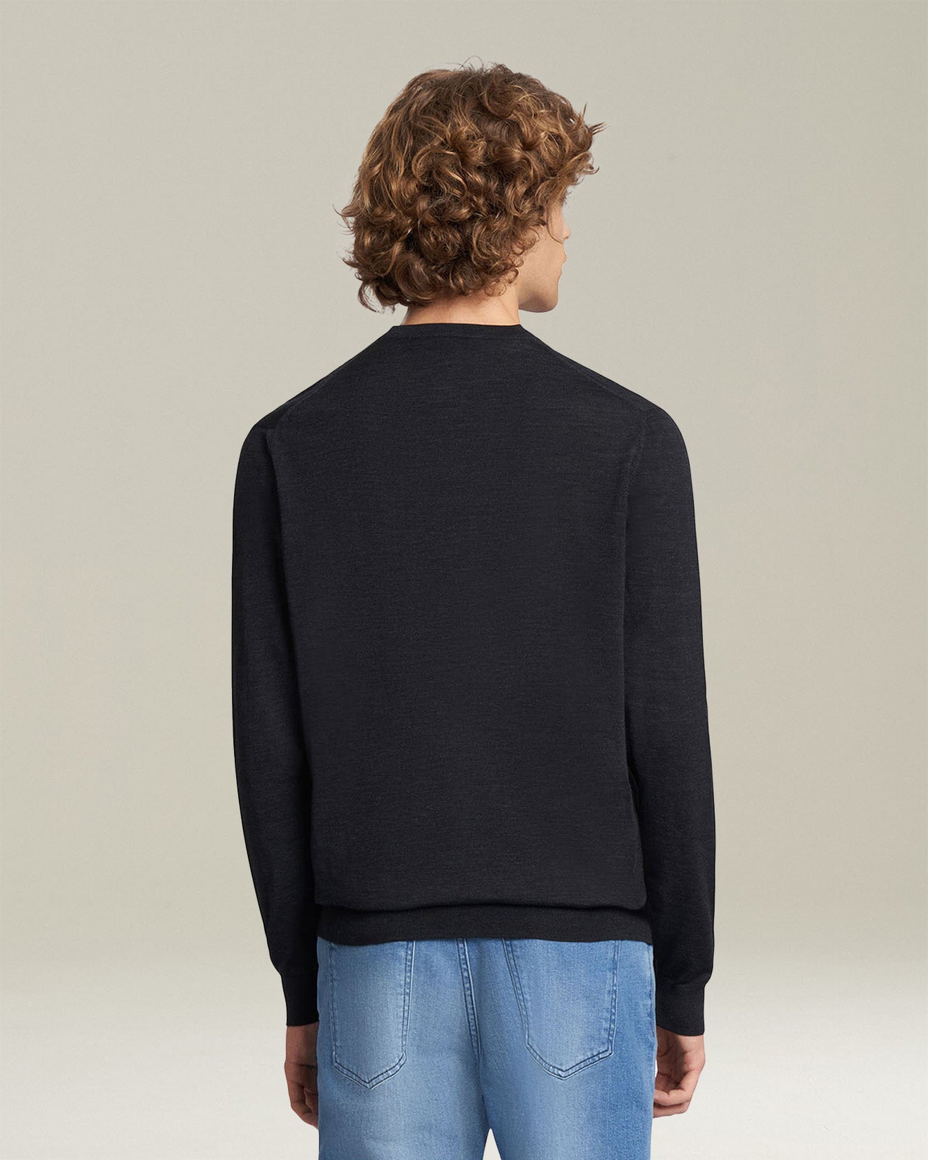 Kiton V-Neck Pullover Wolle 14 Micron Grau