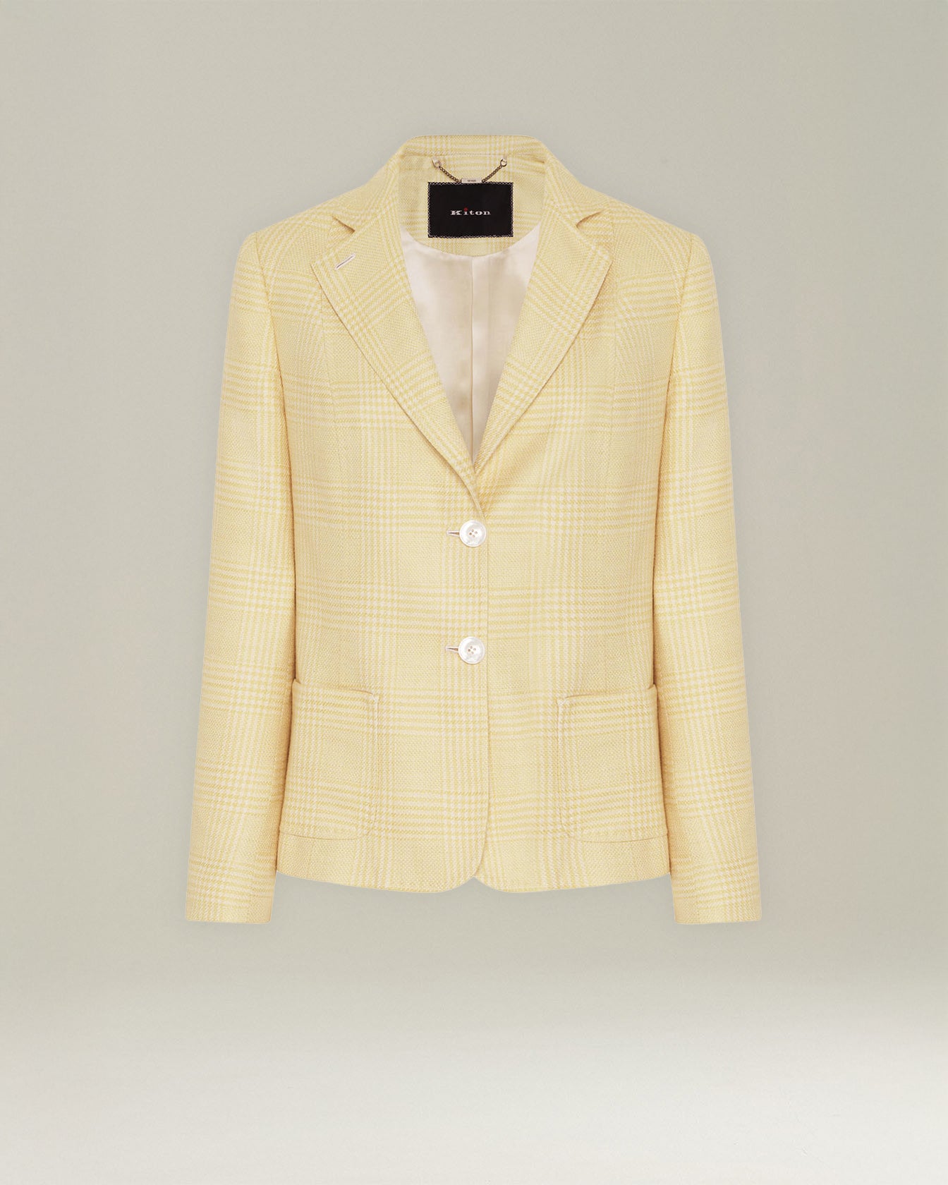 Kiton Jackets Glen Plaid Silk Sakko 48 Seide-Kaschmir