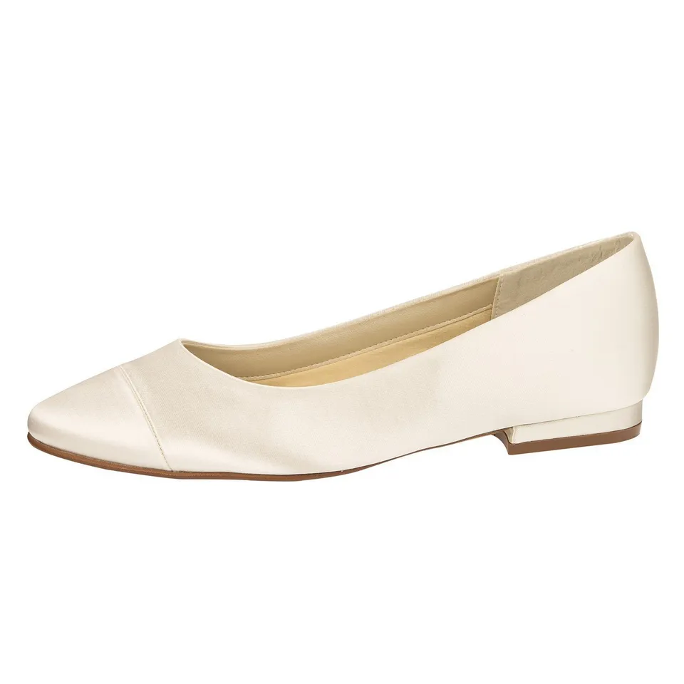 Rainbow Club Timeless Bess Ballerina Ivory Satin flach