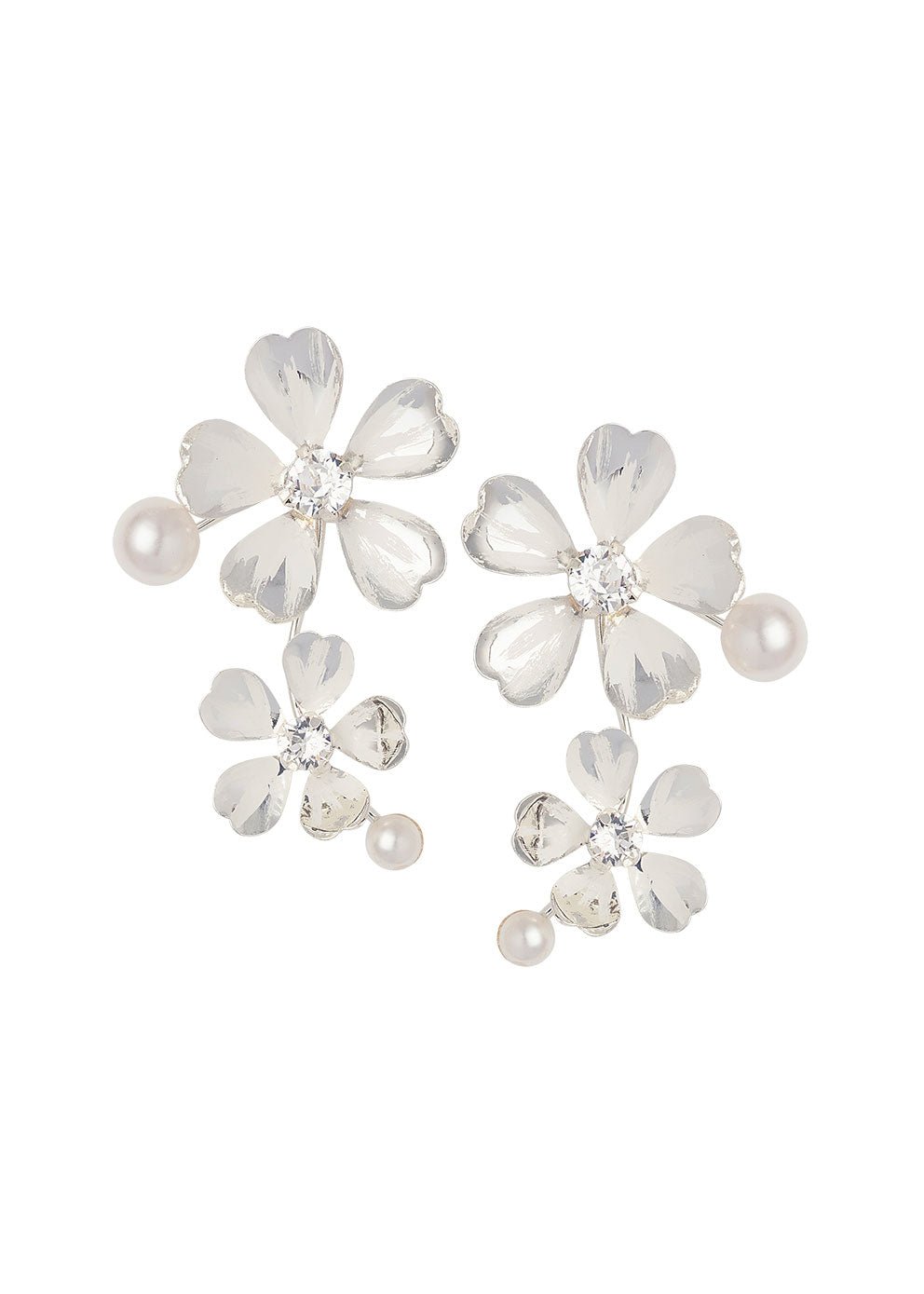 Elizabeth Bower Daisy Double Ohrhänger Gold Perle 80mm