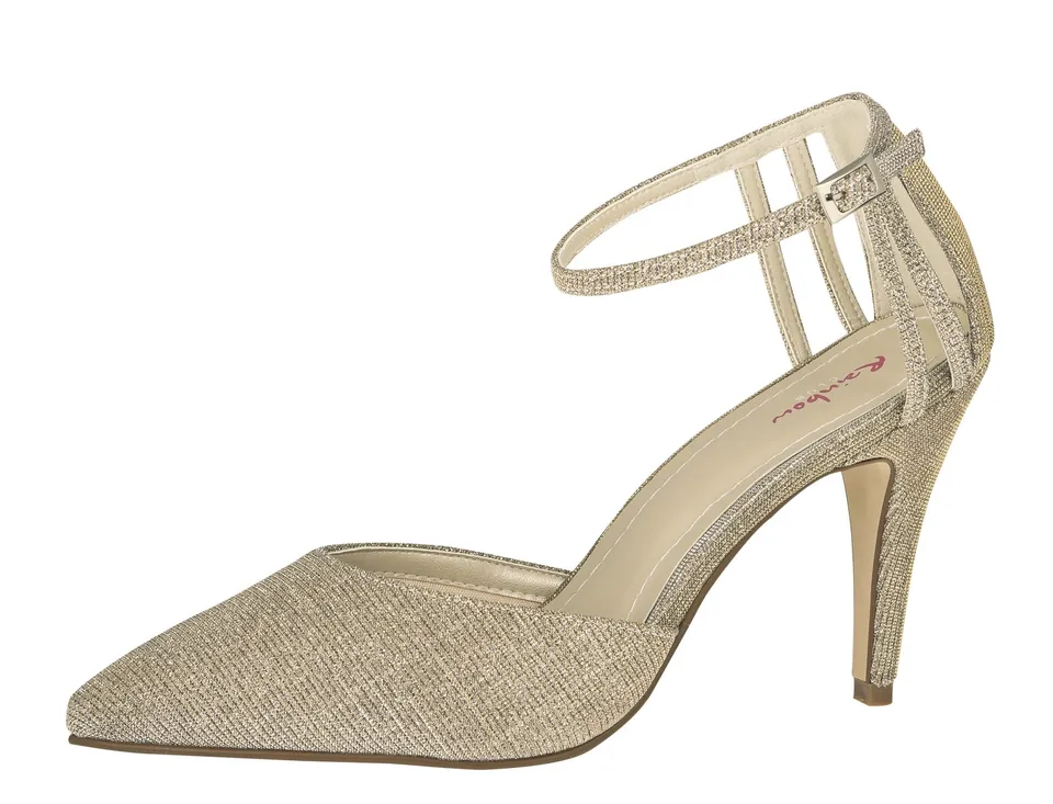Rainbow Club Luxe Kennedy Gold Metallic Pumps 9 cm Trichterabsatz