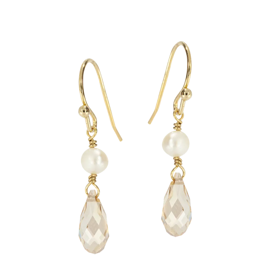 Juvelan Golden Wedding Ohrringe Gold Kristalltropfen Perle