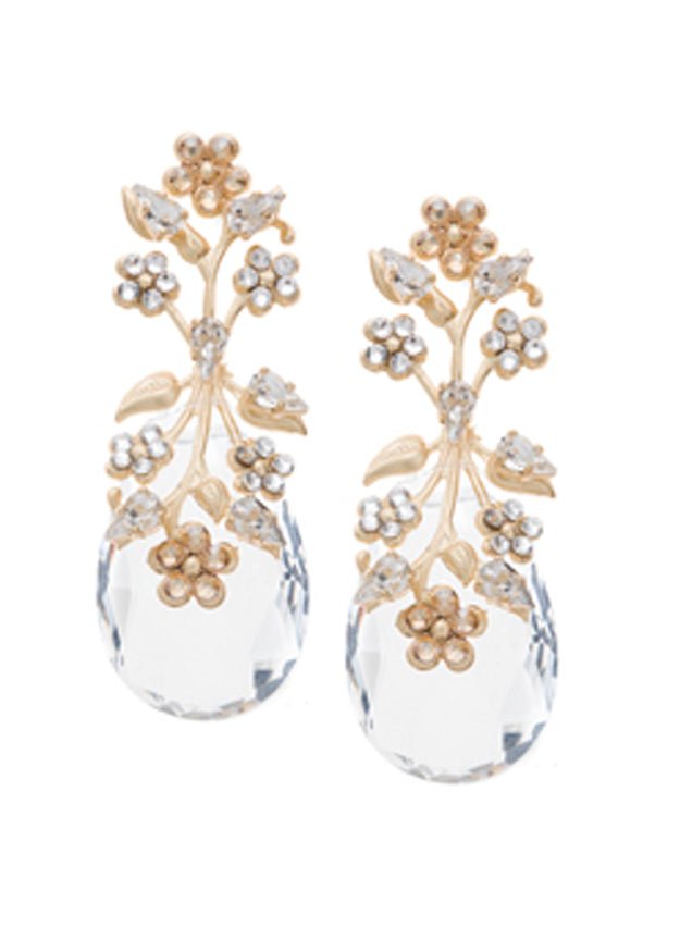 Elizabeth Bower Sakura Dew Tropfenohrringe Rhodium Opal 80mm