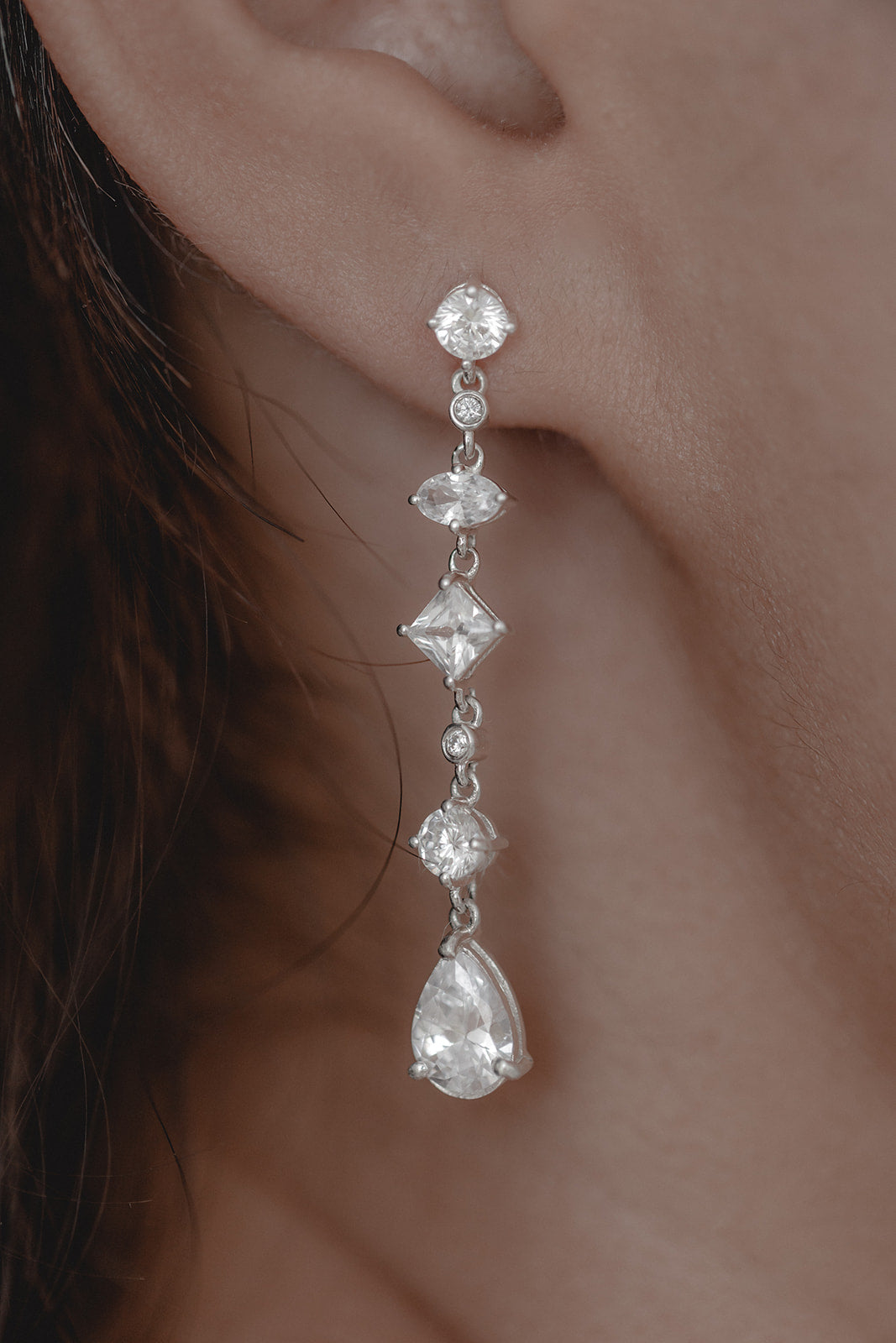 Juvelan Mariella Kristall Ohrringe Silber 4,5 cm