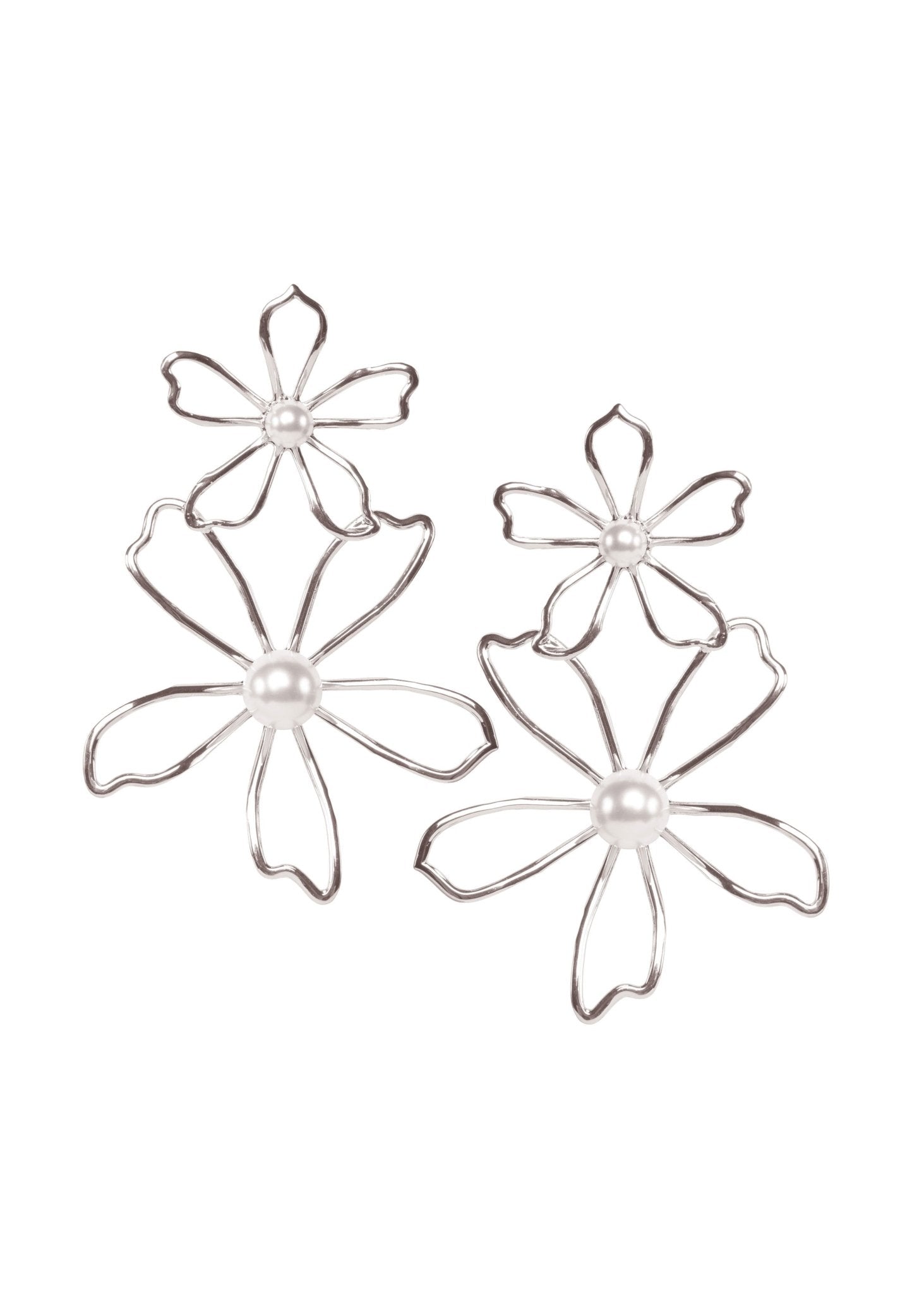 Elizabeth Bower Gilda Dublet Hängeohrringe Silber Blumen